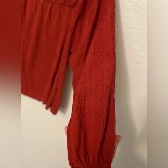 Loft embroidered ballon sleeve Burt orange color size M - Picture 2 of 5